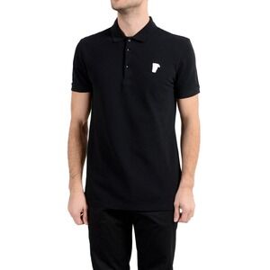 Versace Black Short Sleeve Polo Shirt – Men's Designer Shirt – Size Large